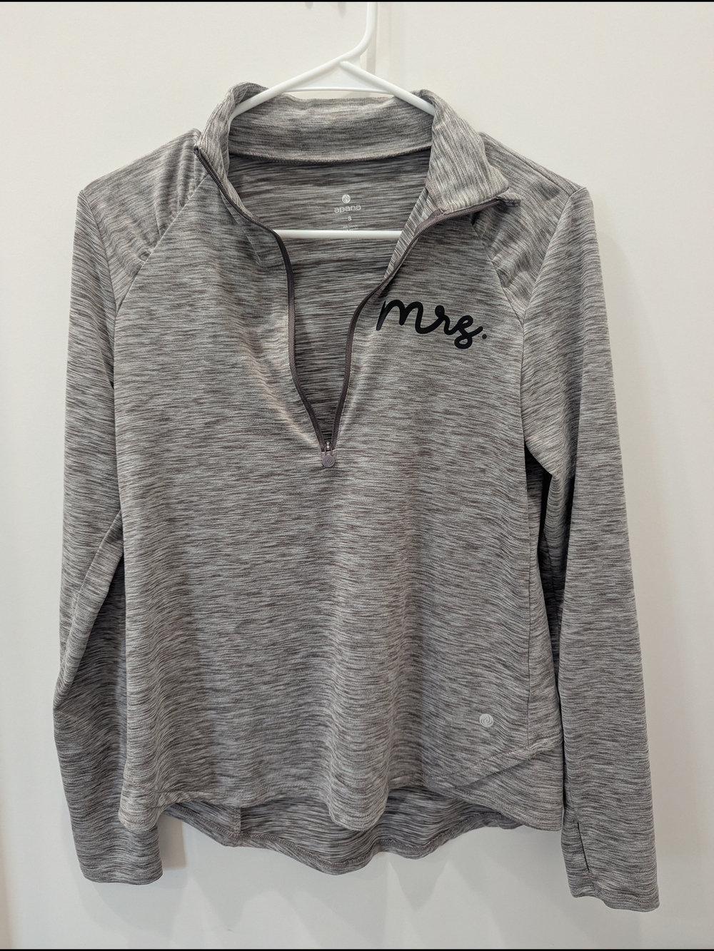 Apana Heather Gray 'Mrs.' Half-Zip Pullover